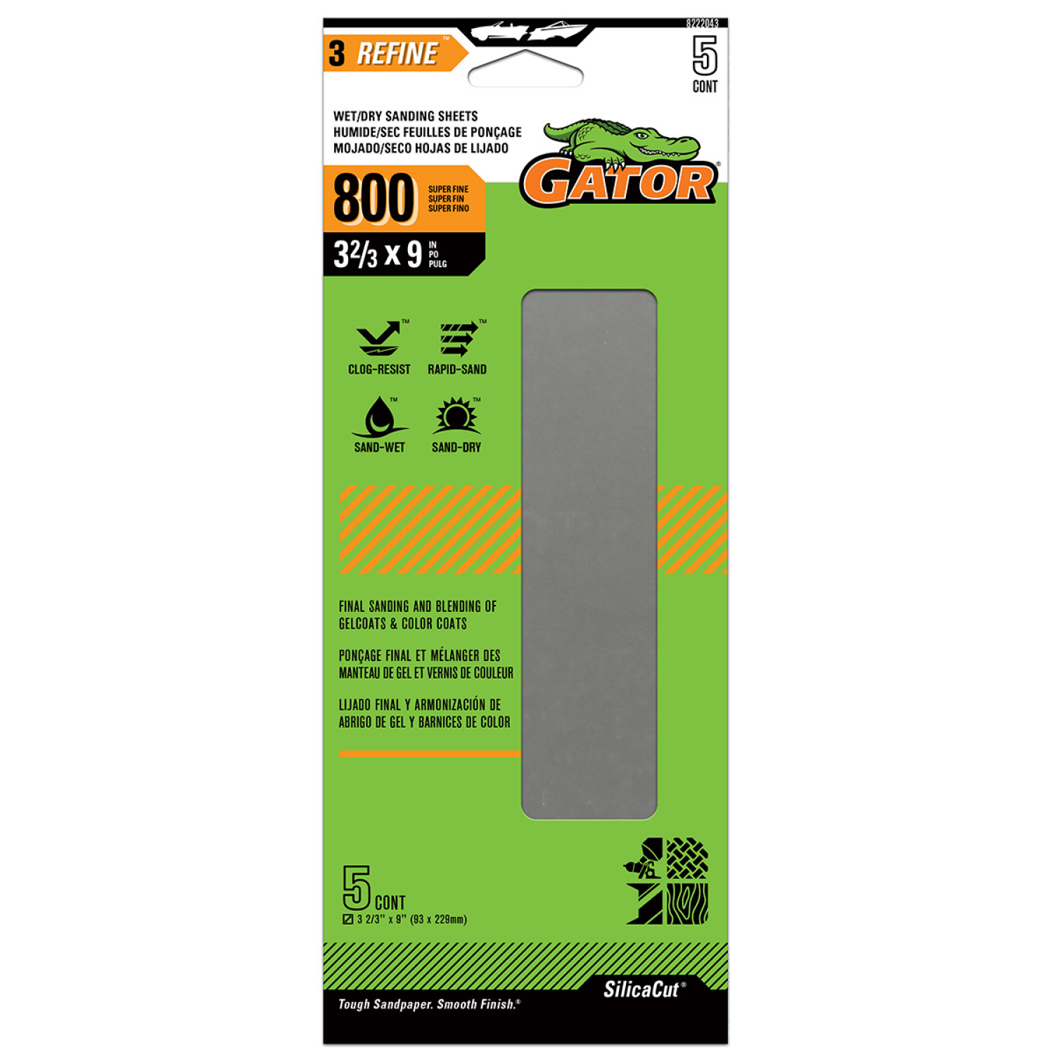 slide 1 of 5, Rust-Oleum Rustoleum Gator 800 Grit Wet/Dry Sanding Sheets - 8222043, 5 ct