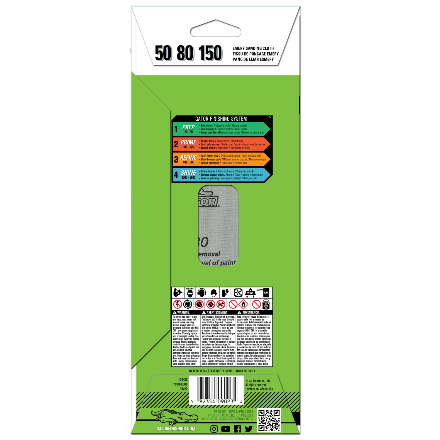 slide 3 of 4, Rust-Oleum Rustoleum Gator 50, 80, 150 Grit Emery Sanding Sheets - 8222043, Assorted, 5 ct