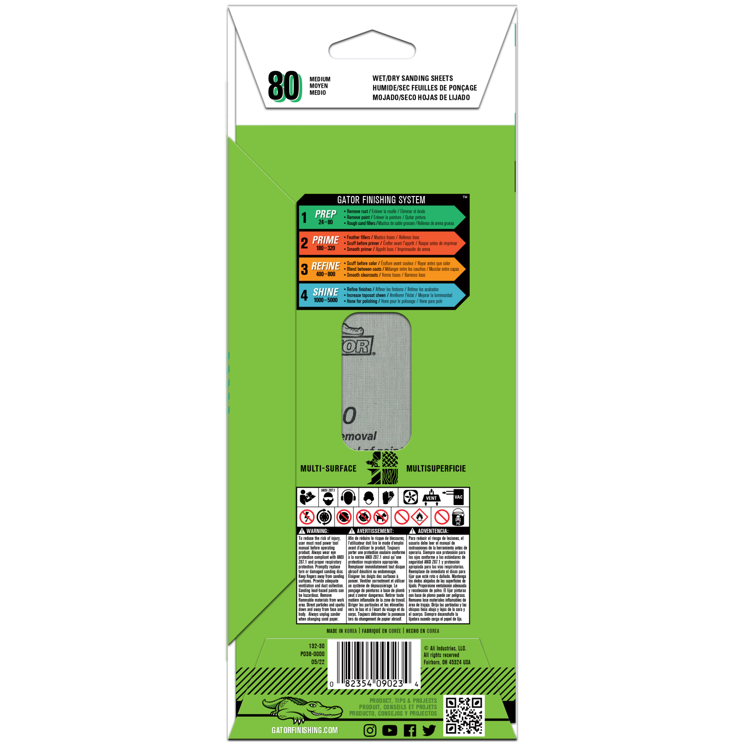 slide 3 of 5, Rust-Oleum Rustoleum Gator 80 Grit Wet/Dry Sanding Sheets - 8317043, 5 ct