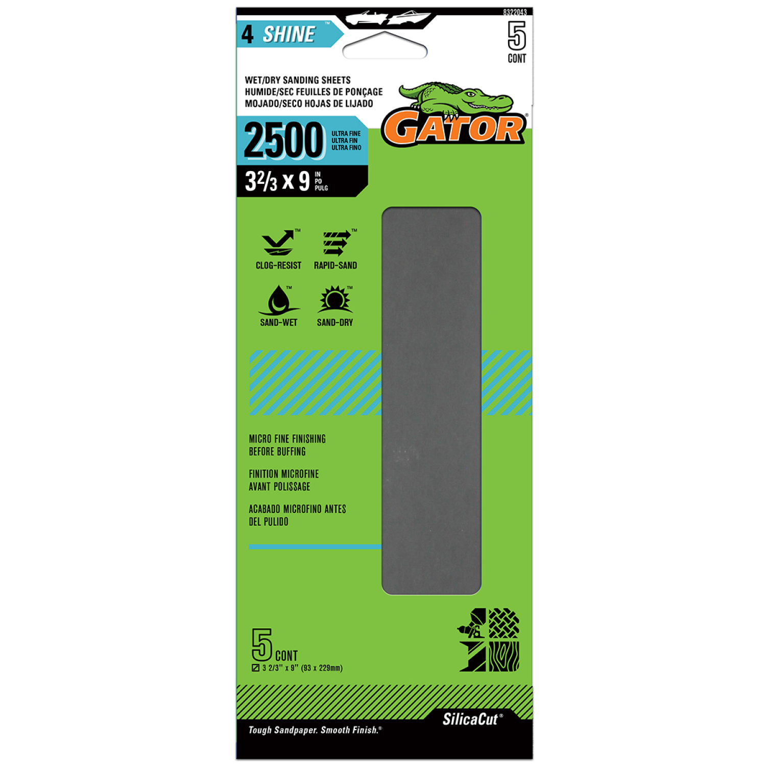 slide 1 of 4, Rust-Oleum Rustoleum Gator 2500 Grit Wet/Dry Sanding Sheets - 8322043, 5 ct