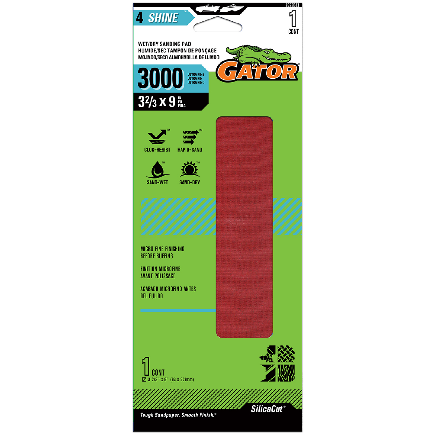 slide 1 of 5, Rust-Oleum Rustoleum Gator 3000 Grit Wet/Dry Sanding Sheets - 8323043, 5 ct