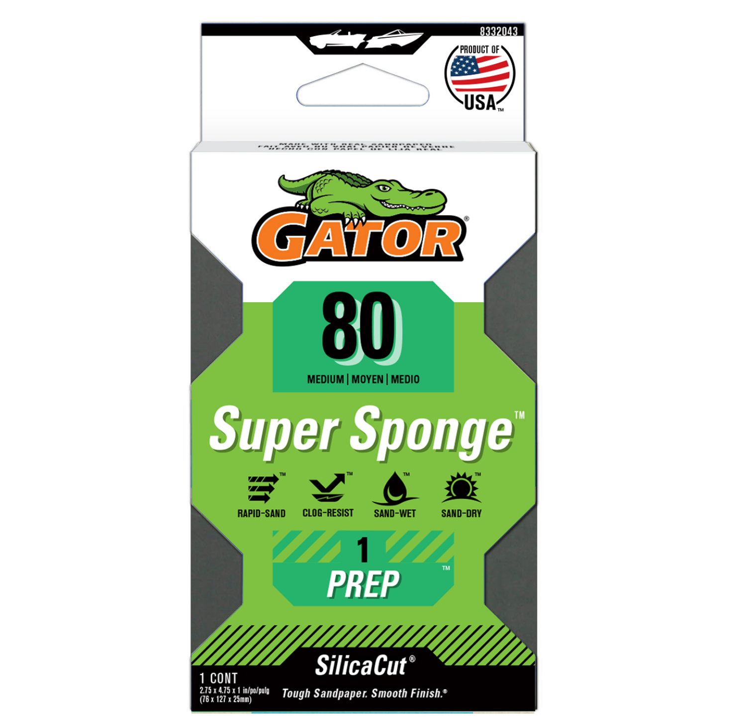 slide 1 of 4, Rustoleum Gator Super Sanding Sponge 80, 1 ct