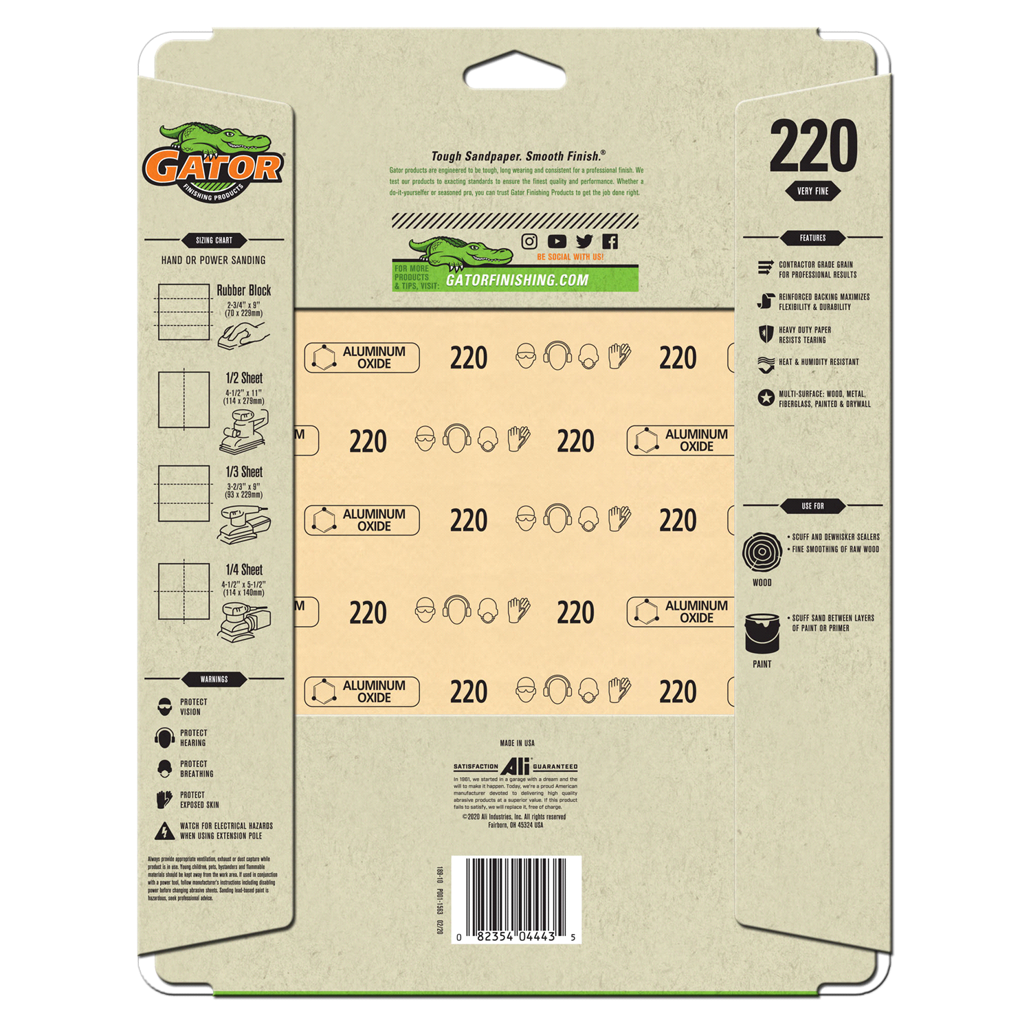 slide 3 of 5, Rustoleum Gator 9-Inch x 11-Inch Multi-Surface Sanding Sheets - 4443, 220 Grit, 5 ct