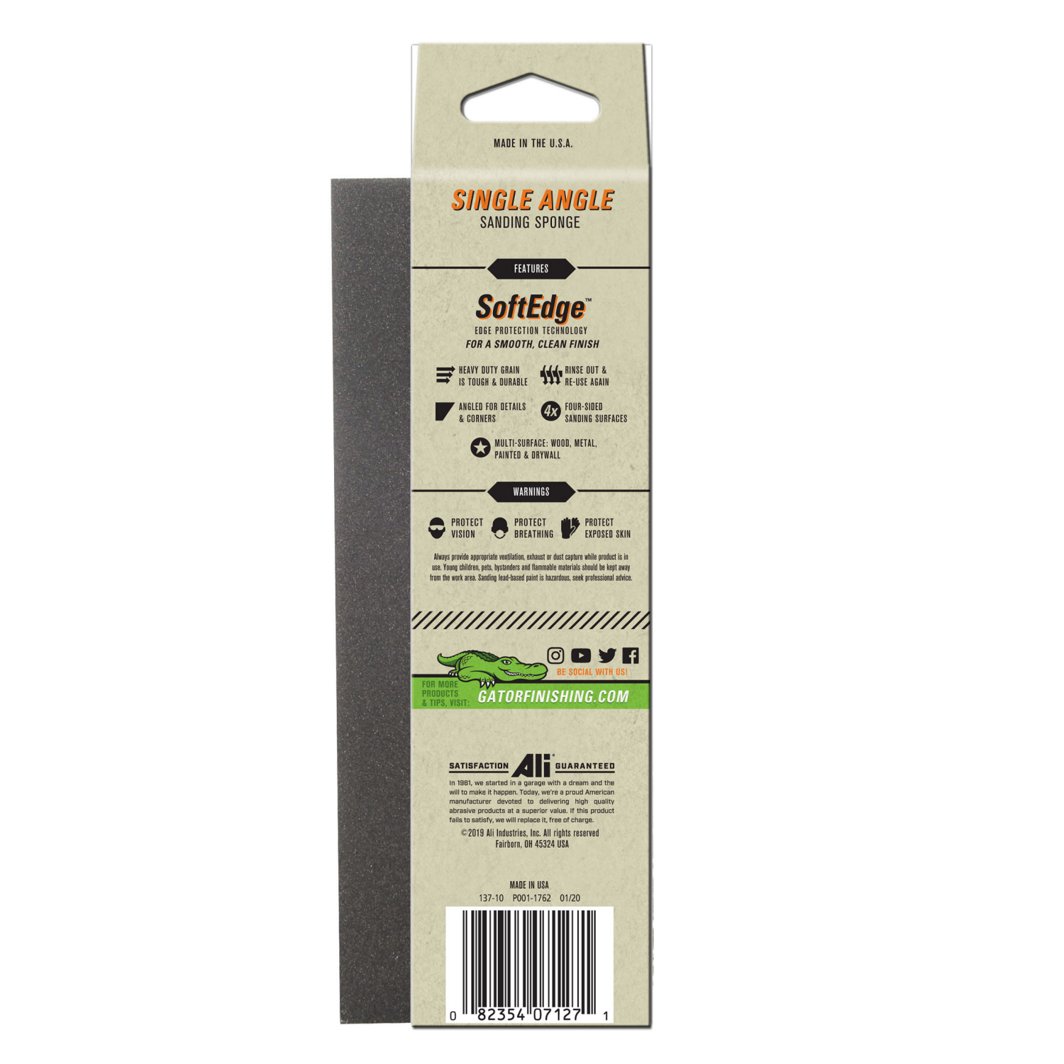 slide 2 of 5, Gator 3-3/8-Inch x 8-Inch x 1-Inch Multi-Surface Sanding Sponge 120 Grit Fine 1 Pack, 120 ct