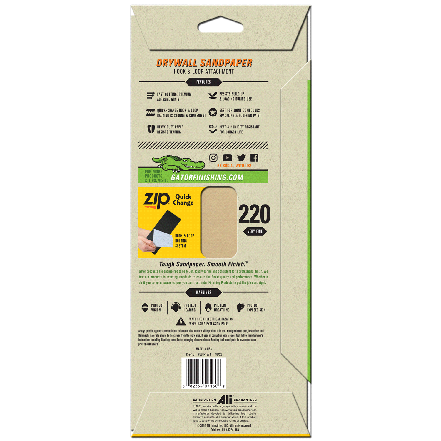 slide 3 of 5, Rustoleum Gator 4-1/2-Inch x 10-1/2-Inch Hook and Loop Drywall Sanding Sheets - 7160, 220 Grit, 6 ct