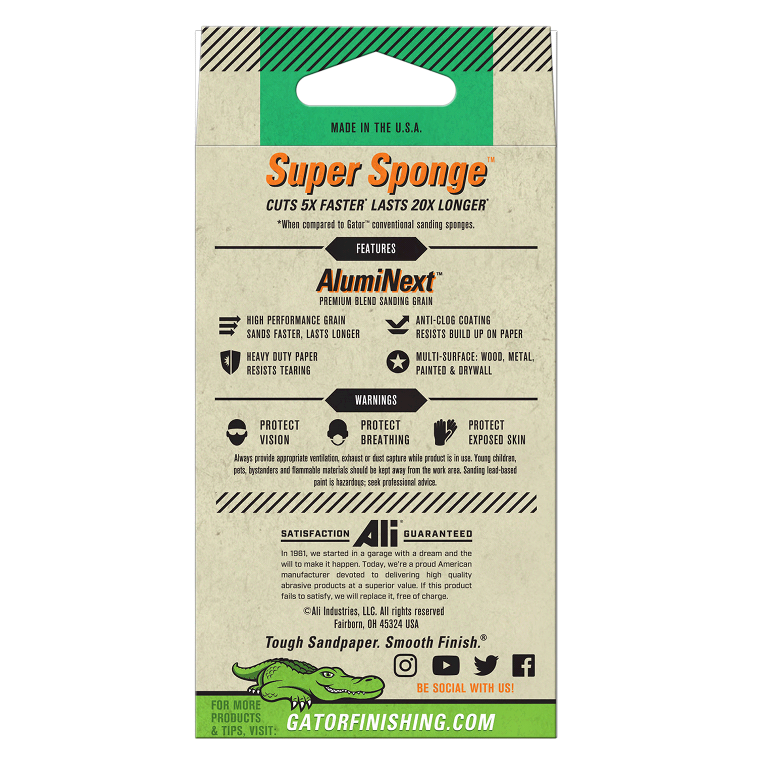 slide 3 of 5, Rustoleum Gator 3-Inch x 5-Inch x 1-Inch Premium Multi-Surface Sanding Super Sponge - 7362, 100 Grit, 1 ct