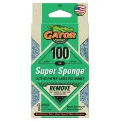 Rustoleum Gator 3-Inch x 5-Inch x 1-Inch Premium Multi-Surface Sanding Super Sponge - 7362, 100 Grit