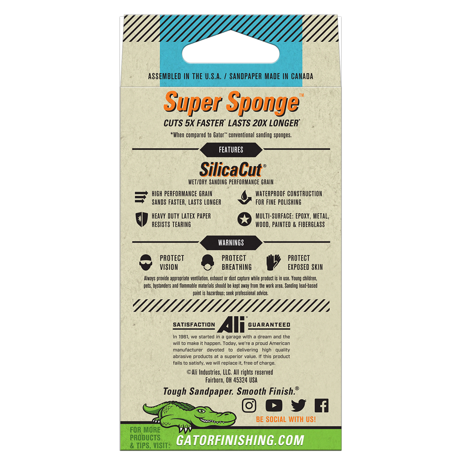 slide 3 of 5, Rust-Oleum Rustoleum Gator 3-Inch x 5-Inch x 1-Inch Waterproof Sanding Super Sponge - 7465, 1000 Grit, 1 ct