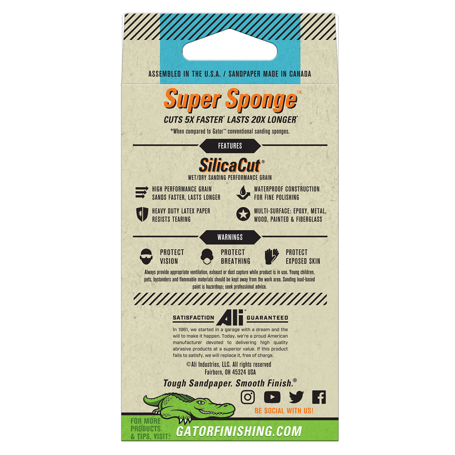slide 3 of 5, Rustoleum Gator 3-Inch x 5-Inch x 1-Inch Waterproof Sanding Super Sponge - 7467, 2000 Grit, 1 ct