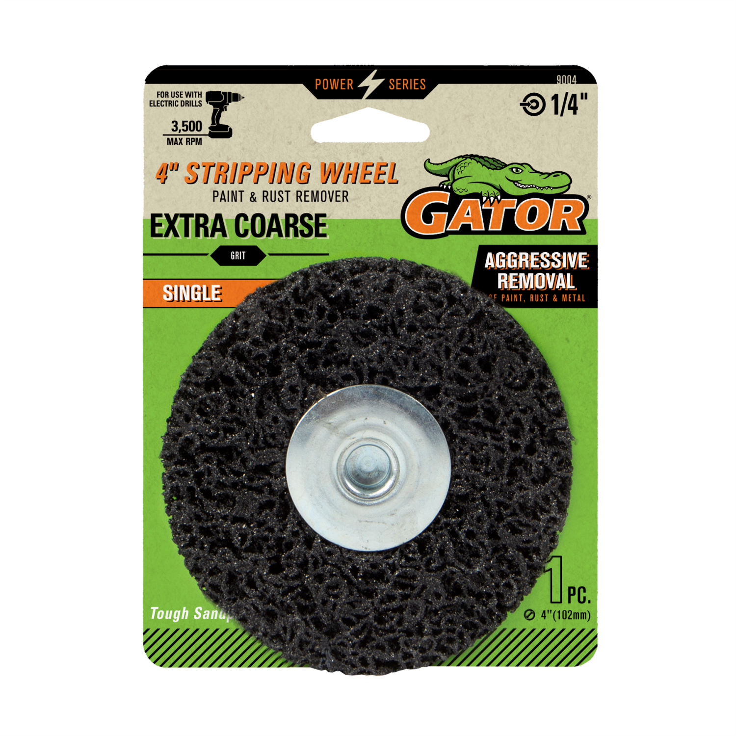 slide 1 of 4, Rustoleum Gator 4-Inch Drill-Mount Coarse Paint & Rust Single Stripping Wheel - 9004, 1 ct