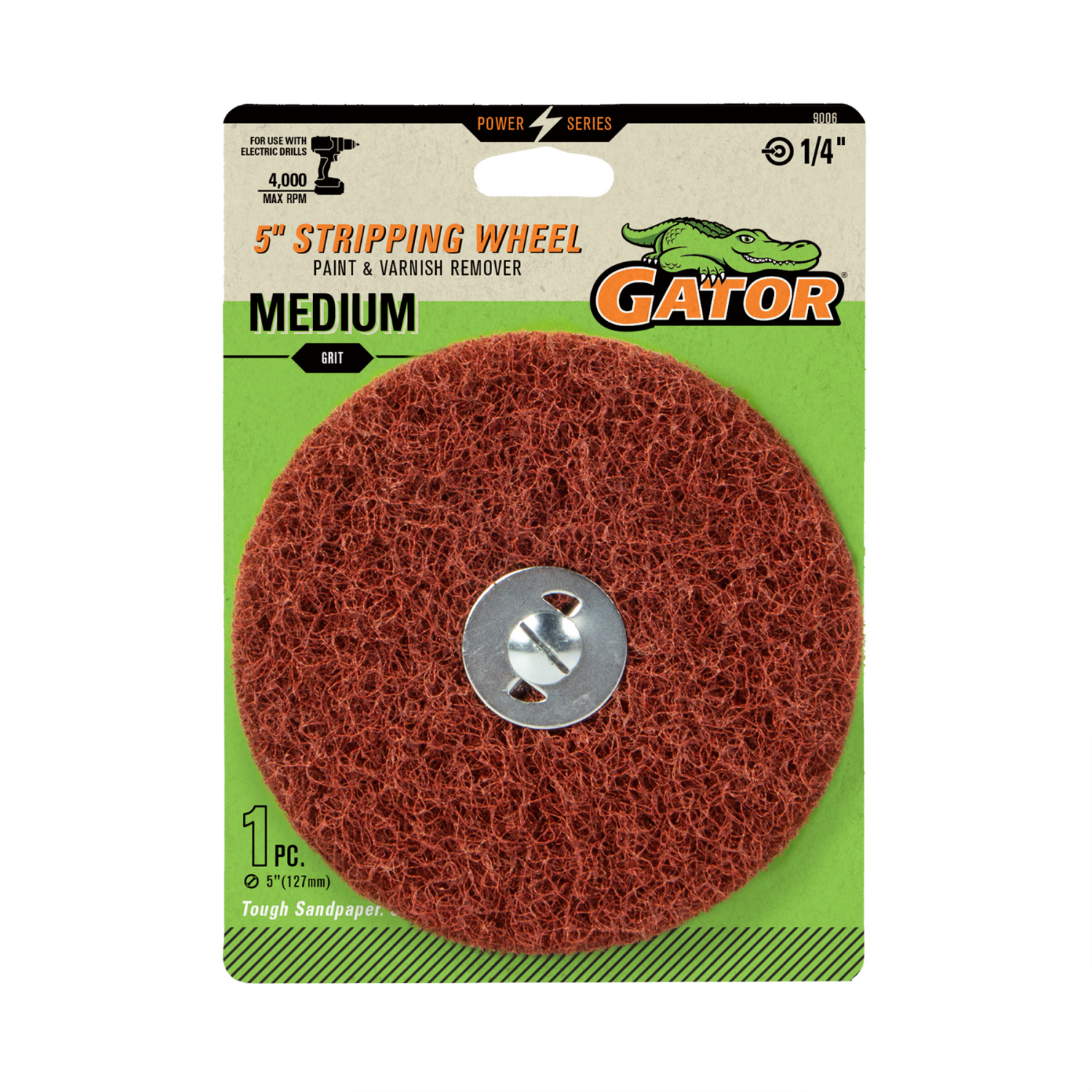 slide 1 of 5, Rustoleum Gator 5-Inch Drill-Mount Medium Paint & Varnish Single Stripping Wheel - 9006, 1 ct