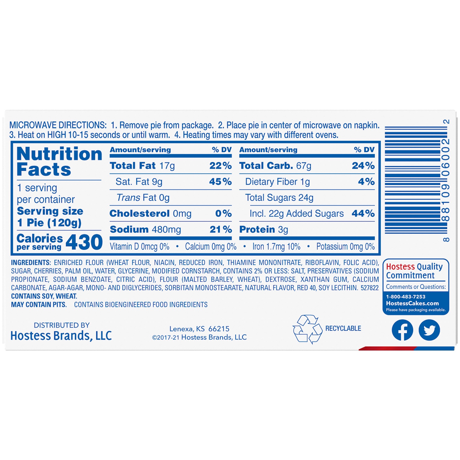 slide 3 of 5, Hostess Cherry Fruit Pie Single Serve, 4.25 oz