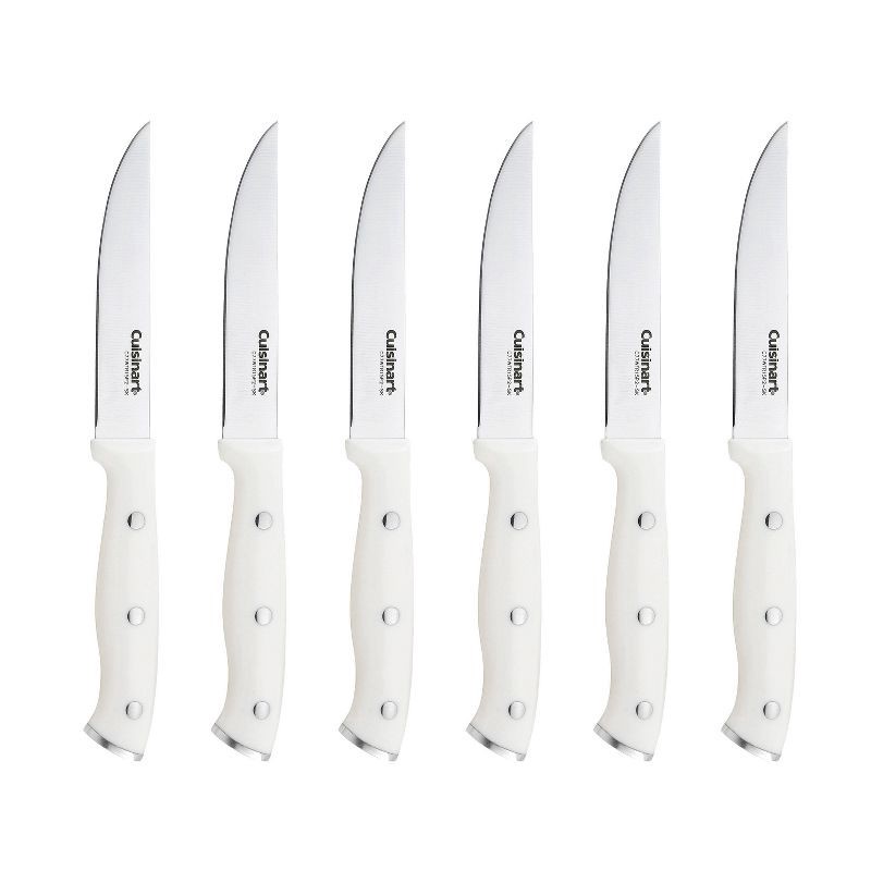 slide 5 of 13, Cuisinart Classic 15pc White Triple Rivet Knife Block Set - C77WTR-15P2: High Carbon Stainless Steel, Ergonomic Handle, 15 ct