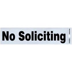 Hillman Adhesive No Soliciting Sign 2" X 8