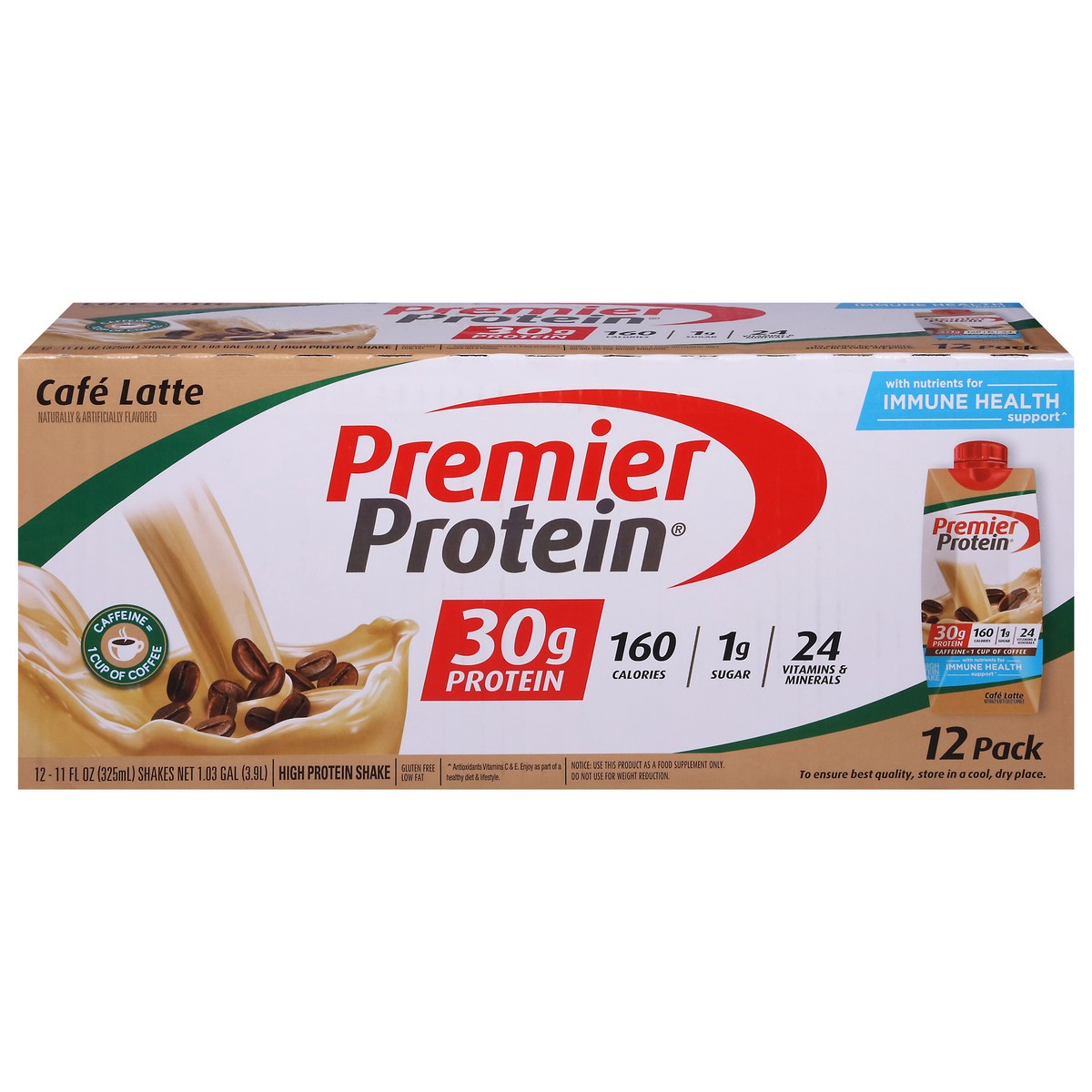 slide 1 of 9, Premier Protein Nutritional Shake - Café Latte - 11 fl oz/12pk, 11 fl oz, 12 ct