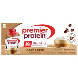 Premier Protein Cafe Latte High Protein Shake 12 - 11 fl oz Shakes