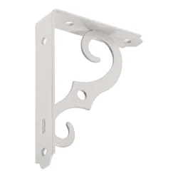Hillman Hardware Essentials Ornamental Shelf Bracket White (5'' x 3-1/2'')