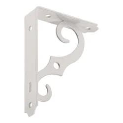 Hillman Hardware Essentials Ornamental Shelf Bracket White (5'' x 3-1/2'')