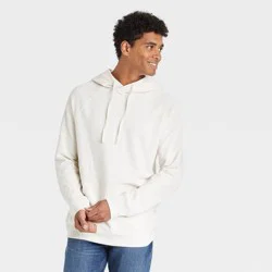 Men's Hooded Garment Dyed Sweatshirt - Goodfellow & Co Cream L