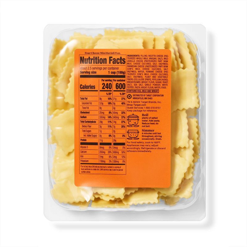slide 2 of 4, Four Cheese Mini Ravioli - 9oz - Good & Gather™, 9 oz