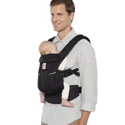 Ergobaby Omni Breeze All Carry Positions Breathable Mesh Baby Carrier for Newborn to Toddler - Onyx Black