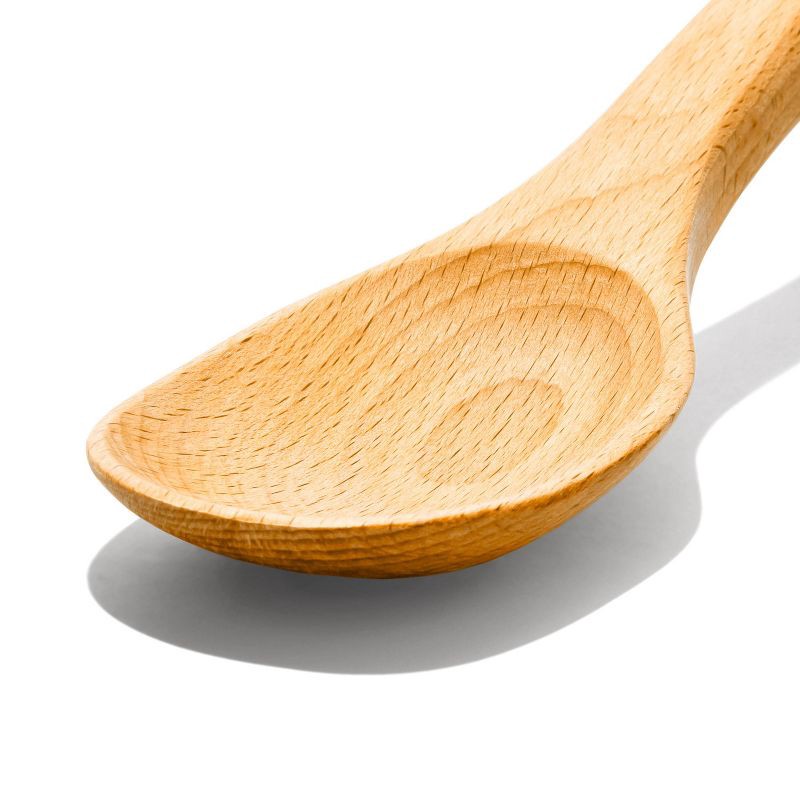 slide 10 of 11, OXO 3pc Wooden Utensil Set: Turner, Spoon & Slotted Spoon for Cooking & Kitchen Use, Hand Wash, Adult, Brown, 3 ct