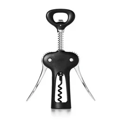 OXO All In One Winged Corkscrew: Manual Zinc Wine Bottle Opener, Hand Wash, Black