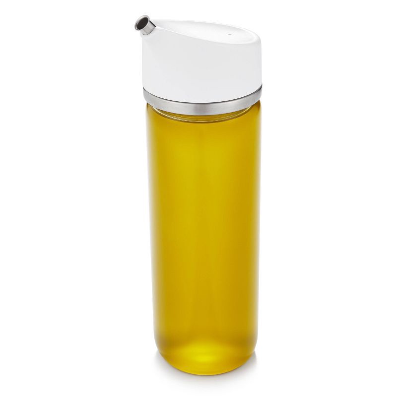 slide 2 of 10, OXO Precision Pour Oil Dispenser: Borosilicate Glass Oil Bottle, 12 oz Capacity, Dishwasher-Safe, White, 12 oz