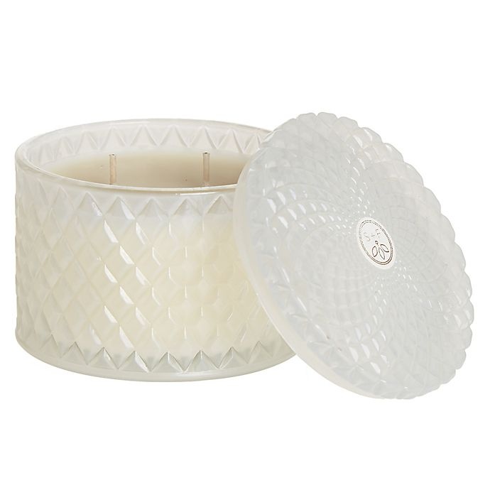 slide 1 of 1, Sand + Fog Crisp White Molded Glass Candle - White, 10 oz