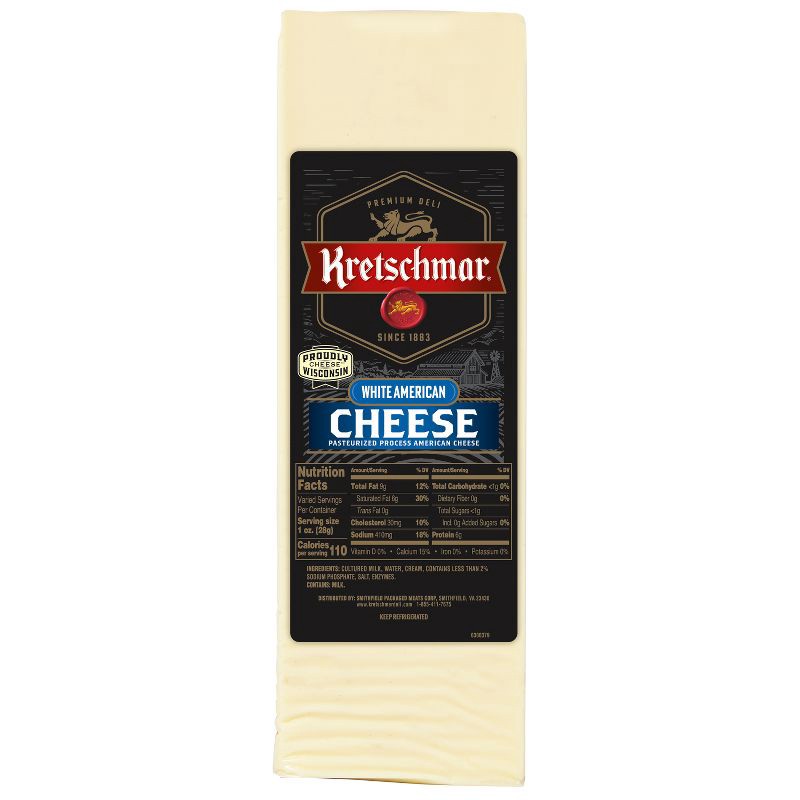 slide 1 of 3, Kretschmar White American Cheese - price per lb, per lb