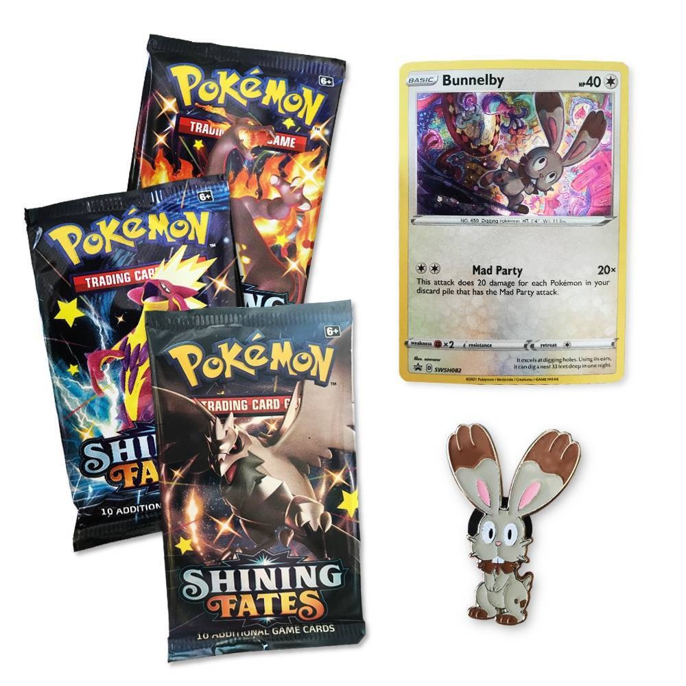 slide 3 of 4, Pokemon Pokémon Trading Card Game: Shining Fates Pin Collection - Bunnelby, 1 ct