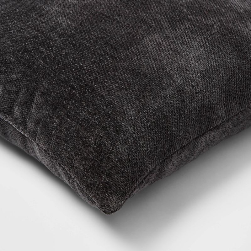 slide 4 of 4, 2pk Chenille Square Throw Pillows Black - Threshold™: Decorative, Reversible, Polyester Fill, Indoor Use, 2 ct