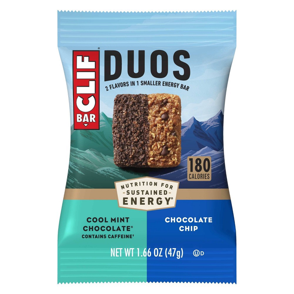 slide 2 of 4, CLIF BAR Duos, Cool Mint Chocolate + Chocolate Chip, 11.62 oz