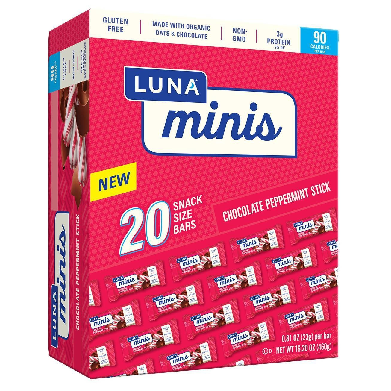 slide 1 of 4, LUNA Bar Luna Chocolate Peppermint Stick Minis - 16/2oz/20pk, 16/2 oz, 20 ct