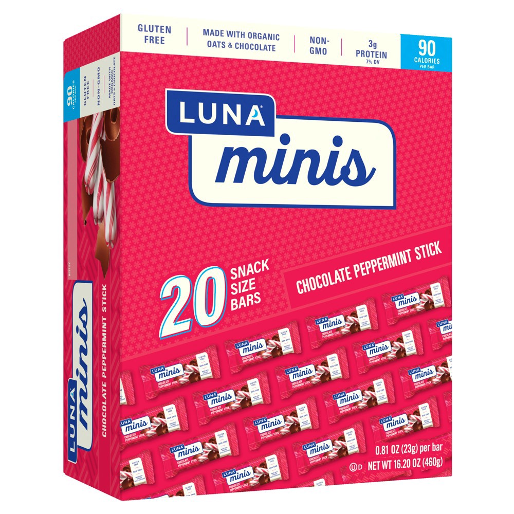 slide 1 of 4, LUNA Bar Luna Chocolate Peppermint Stick Minis - 16/2oz/20pk, 16/2 oz, 20 ct