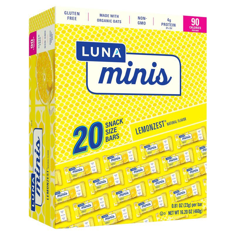 slide 1 of 1, LUNA Bar Luna Lemon Zest Minis - 16.2oz/20pk, 16.2 oz; 20 ct