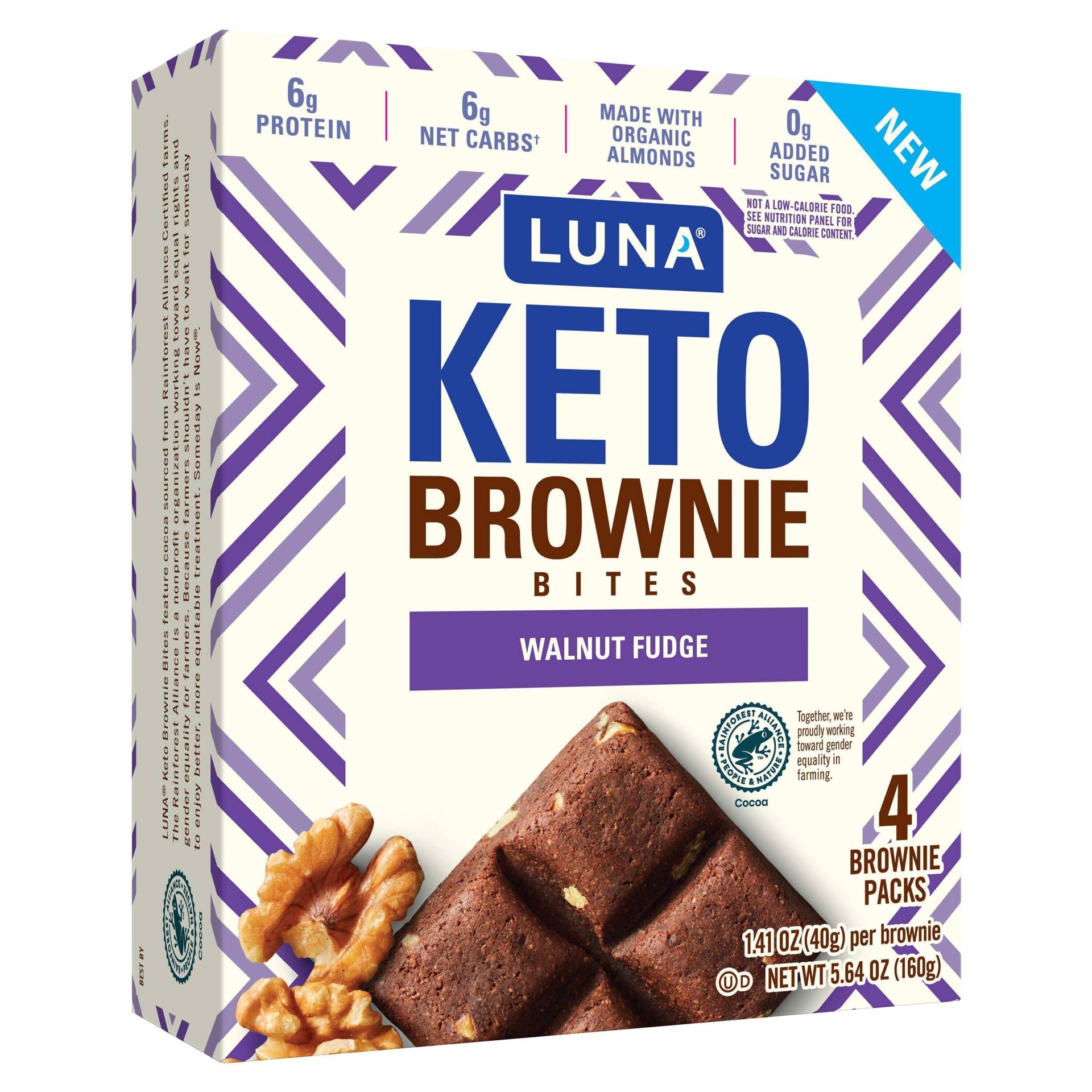 LUNA Bar Luna Keto Brownie Bites Walnut Fudge 4pk 4 ct Shipt