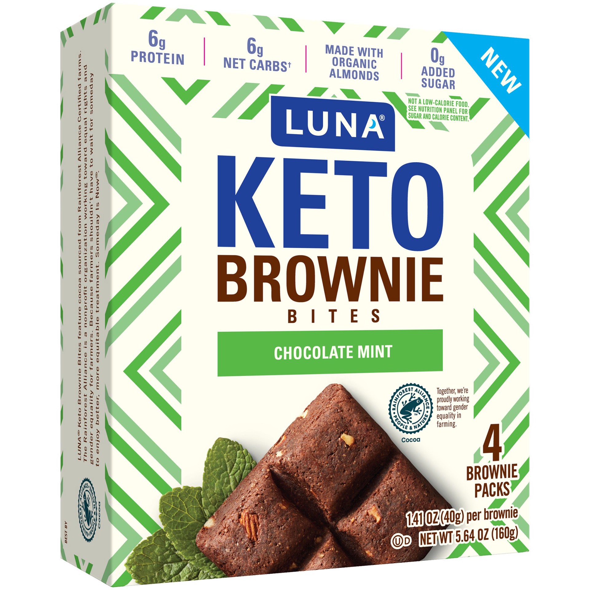 slide 1 of 4, LUNA Bar Luna Keto Brownie Bites Chocolate Mint - 4pk, 4 ct