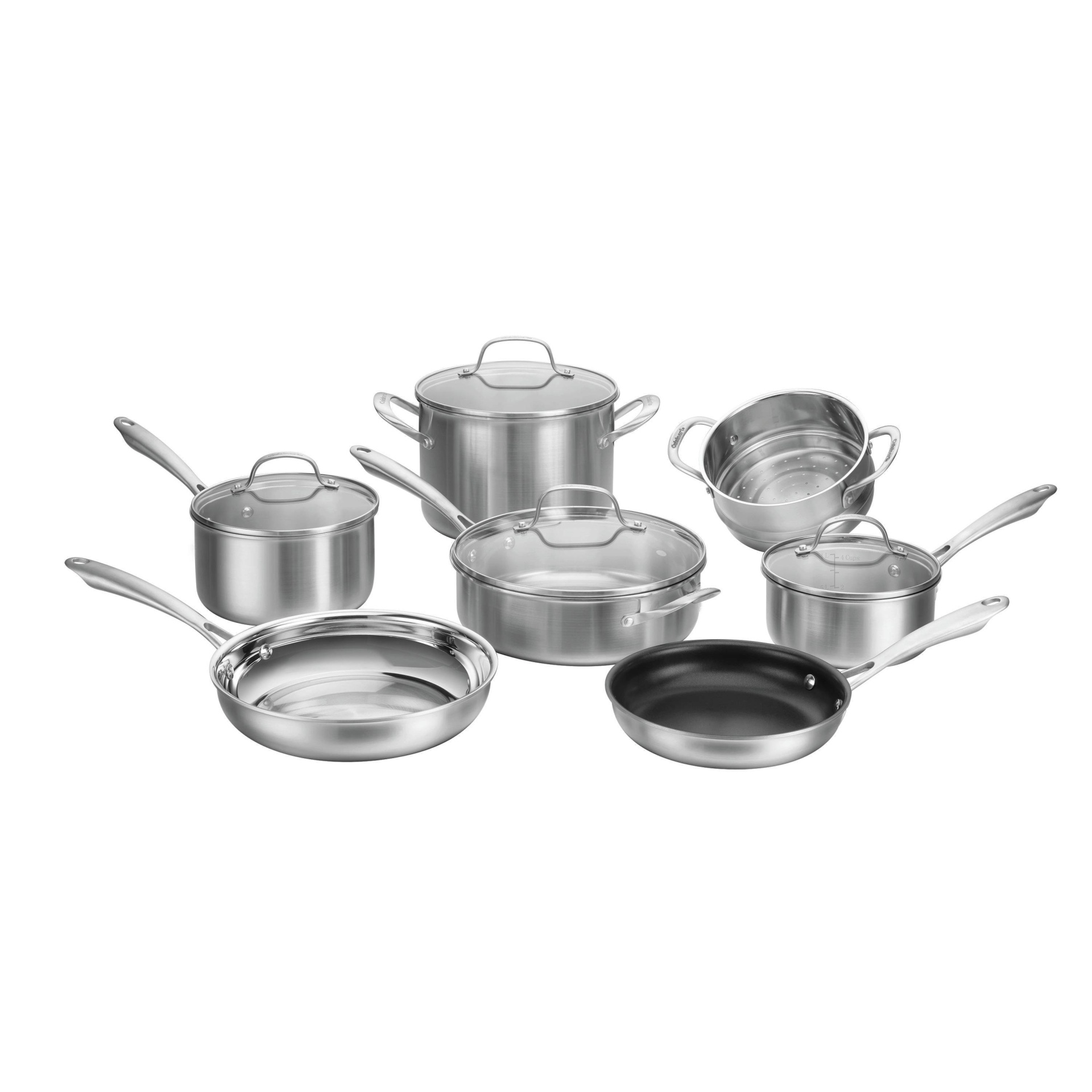 slide 1 of 4, Cuisinart Classic MultiClad 11pc Stainless Steel Tri-Ply Cookware Set - MCS-11, 11 ct