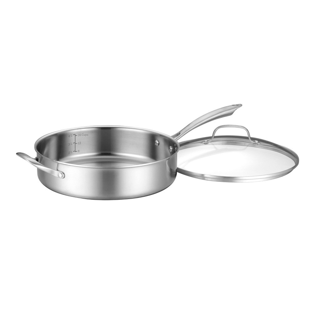 slide 5 of 5, Cuisinart Classic MultiClad 5.5qt Stainless Steel Tri-Ply Saute Pan with Cover - MCS33-30H, 5.5 qt