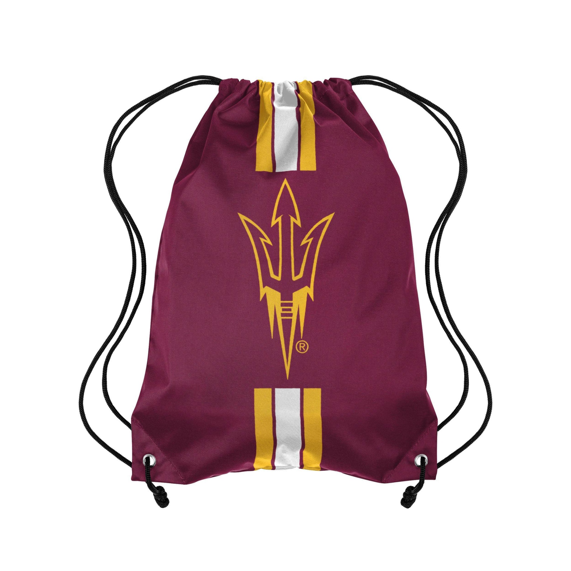 slide 1 of 1, NCAA Arizona State Sun Devils Striped Drawstring Bag, 1 ct