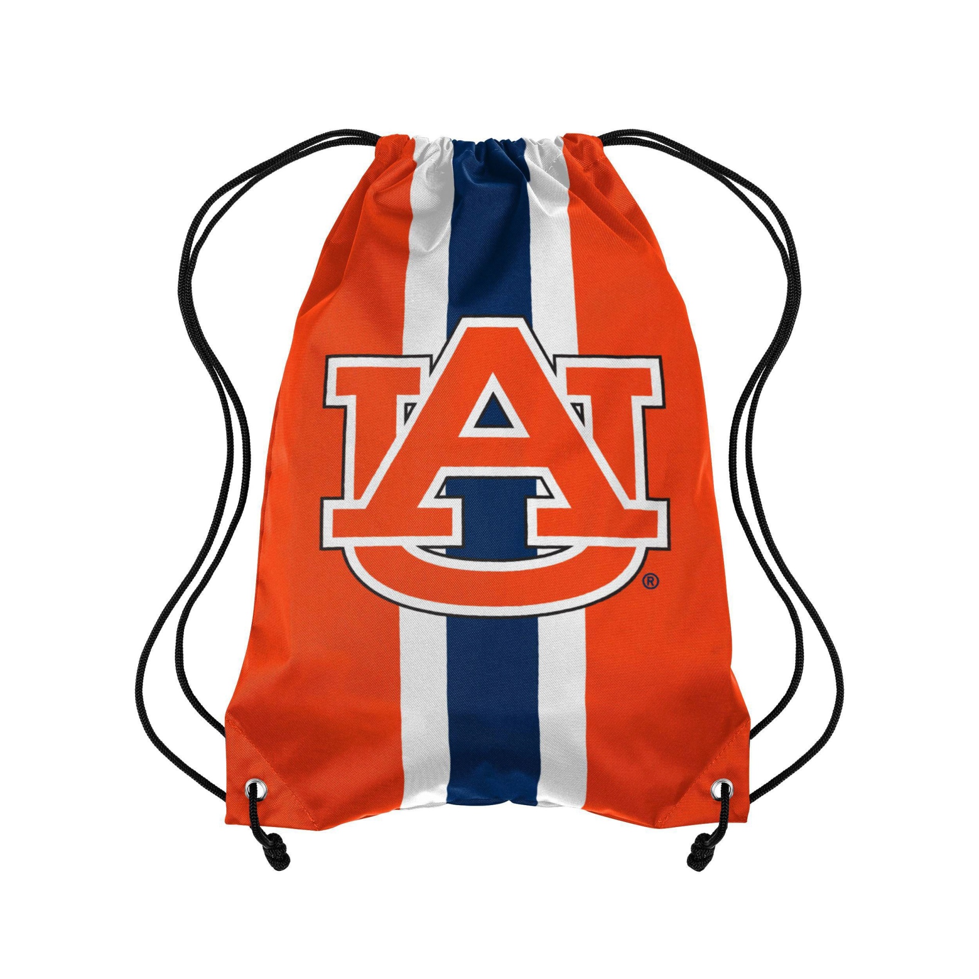 slide 1 of 1, NCAA Auburn Tigers Striped Drawstring Bag, 1 ct