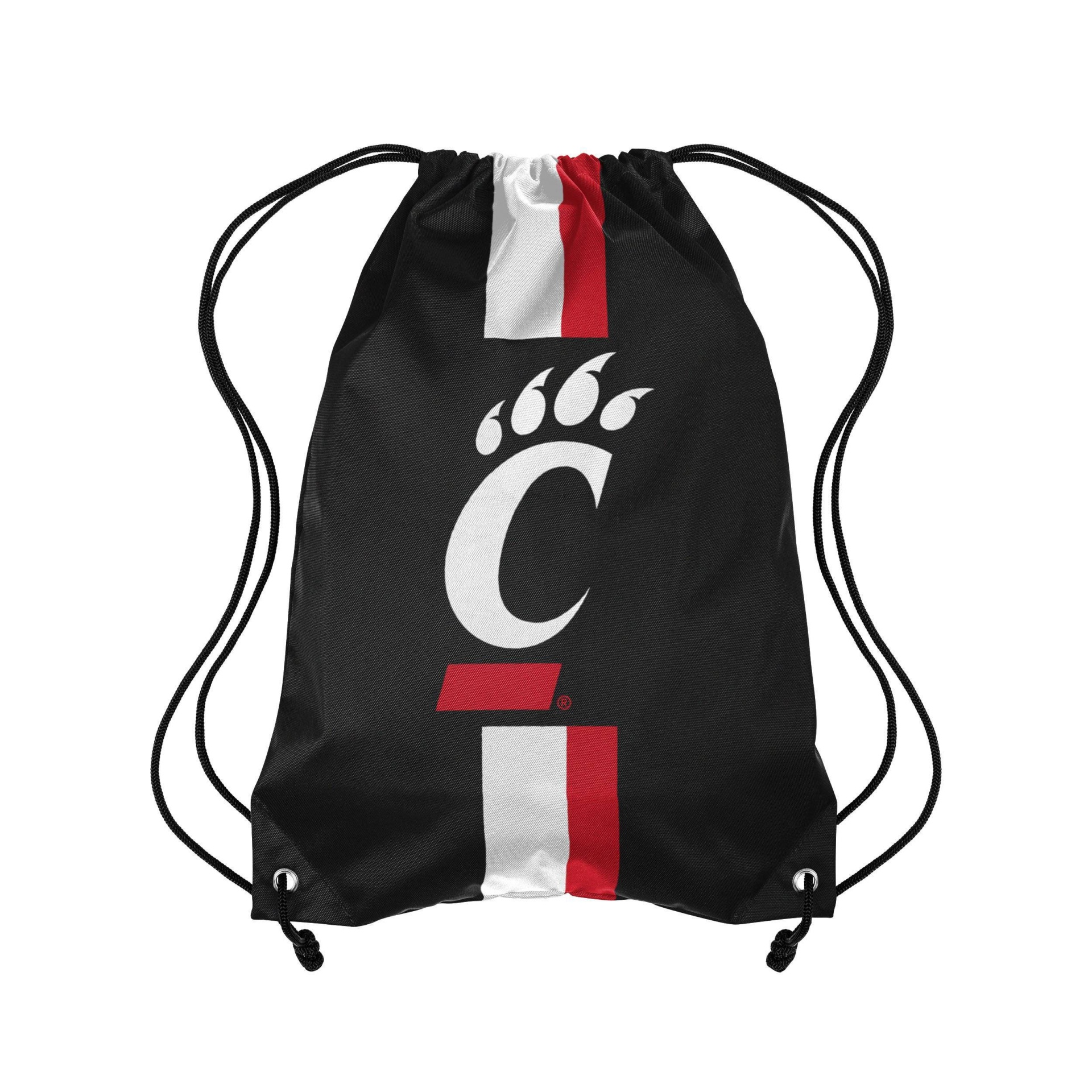 slide 1 of 1, NCAA Cincinnati Bearcats Striped Drawstring Bag, 1 ct