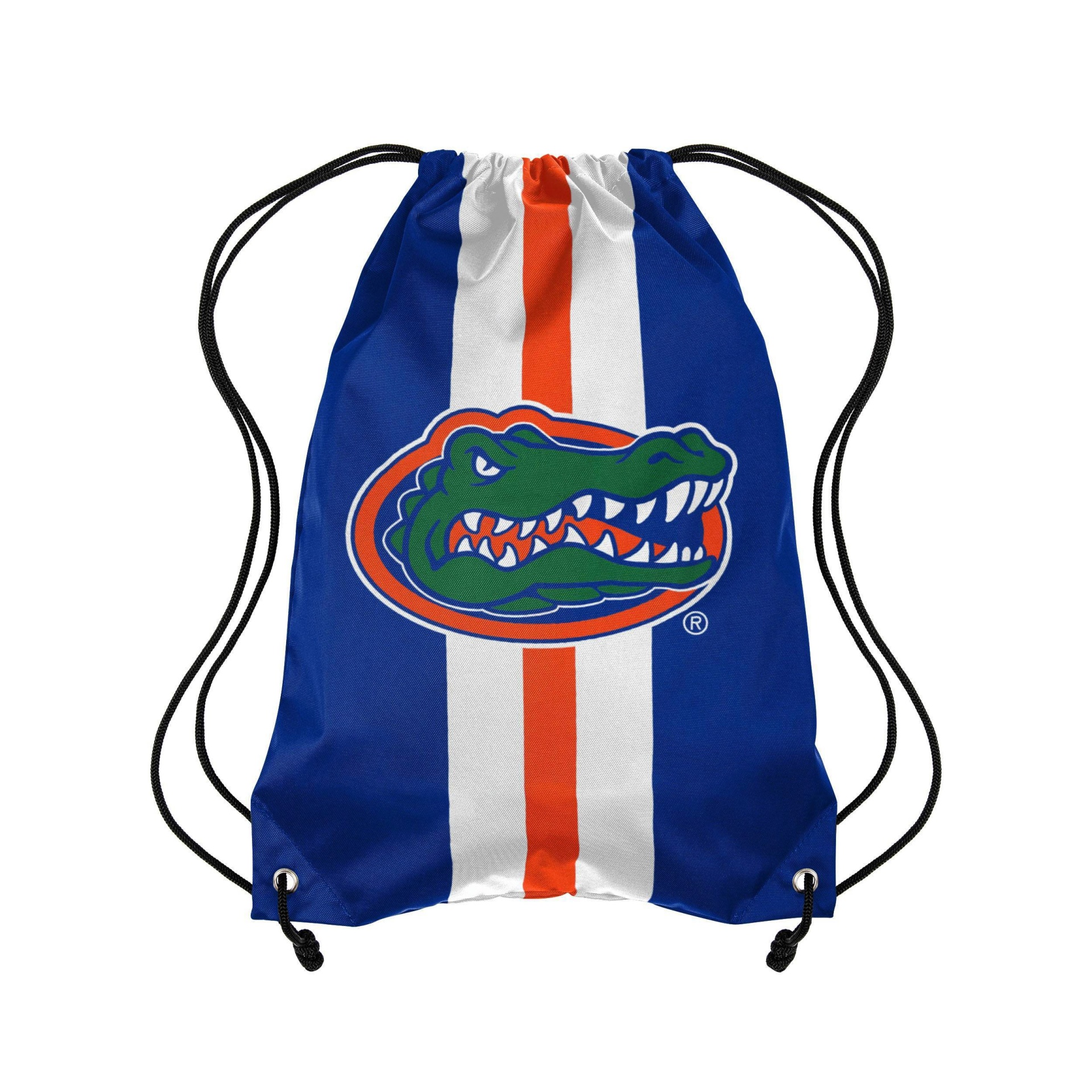 slide 1 of 1, NCAA Florida Gators Striped Drawstring Bag, 1 ct