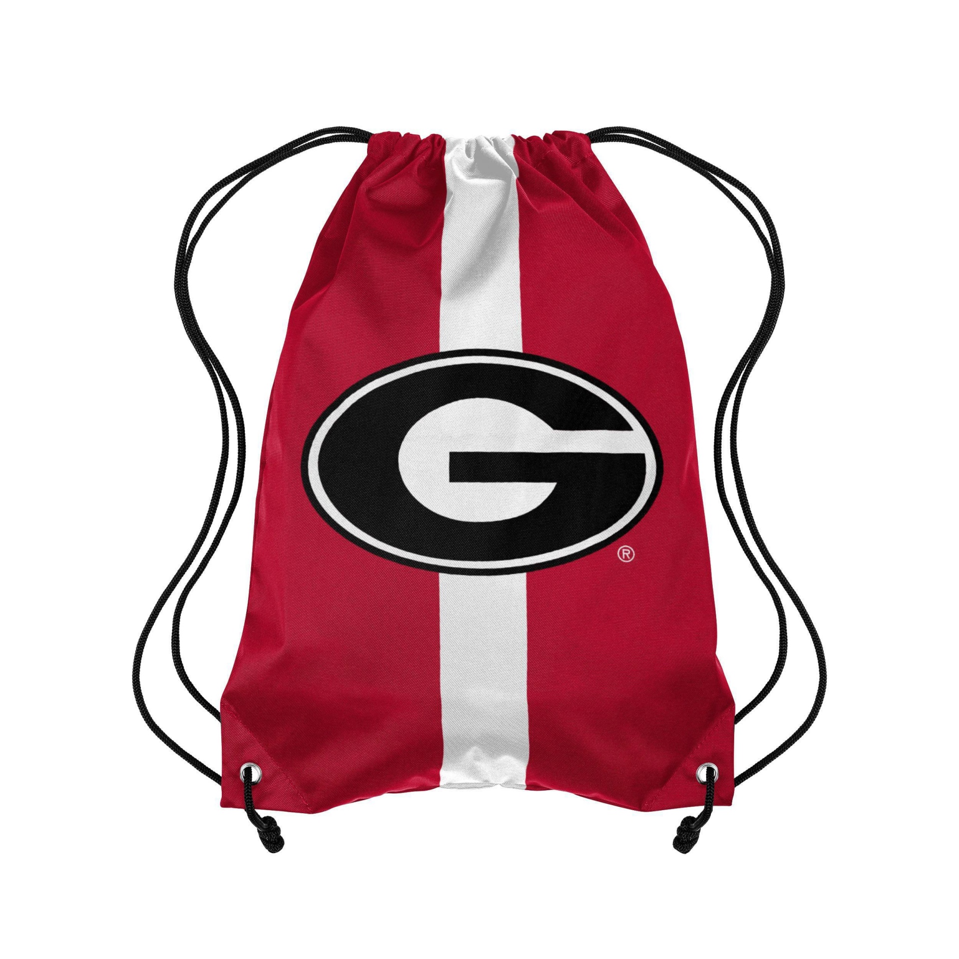 slide 1 of 1, NCAA Georgia Bulldogs Striped Drawstring Bag, 1 ct