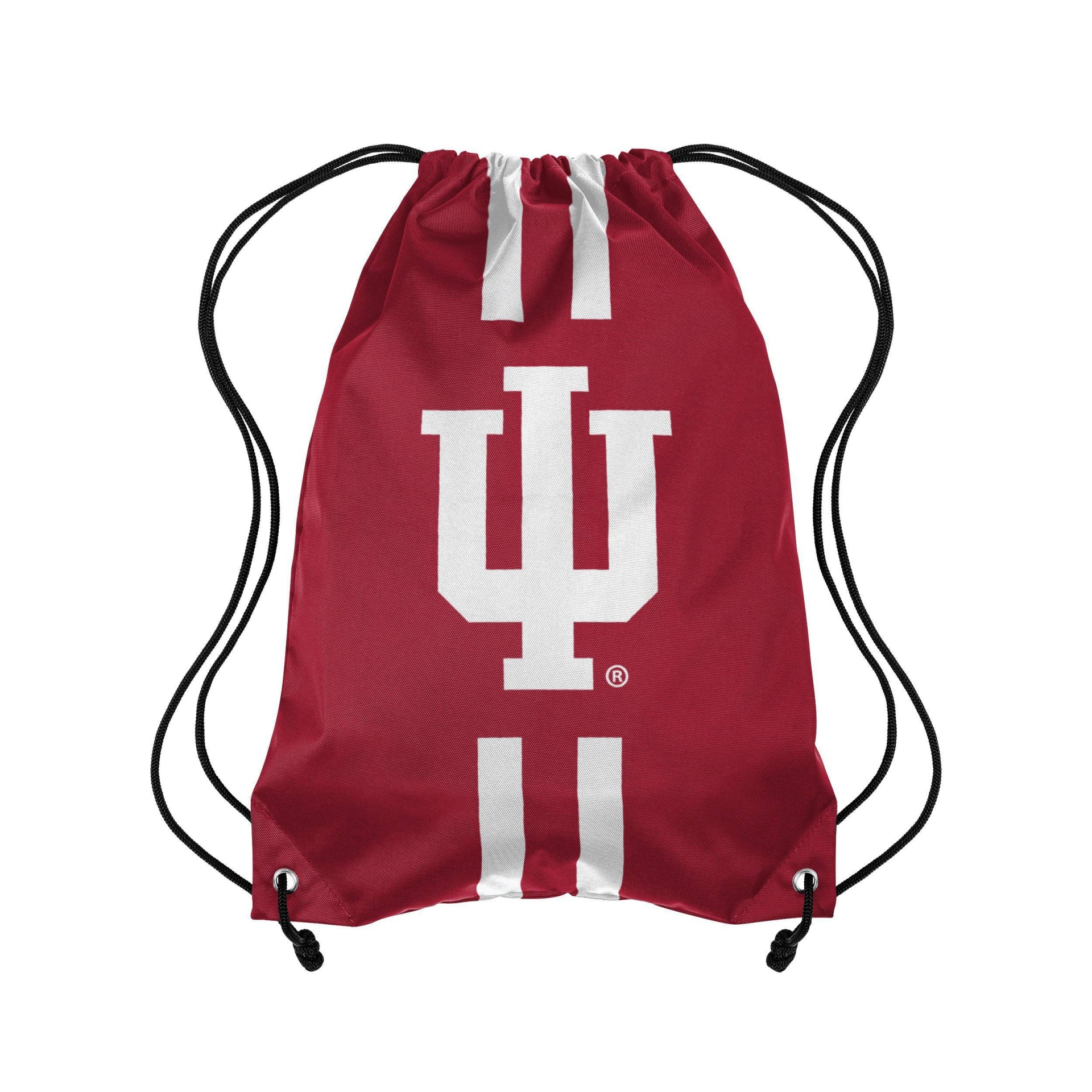 slide 1 of 1, NCAA Indiana Hoosiers Striped Drawstring Bag, 1 ct