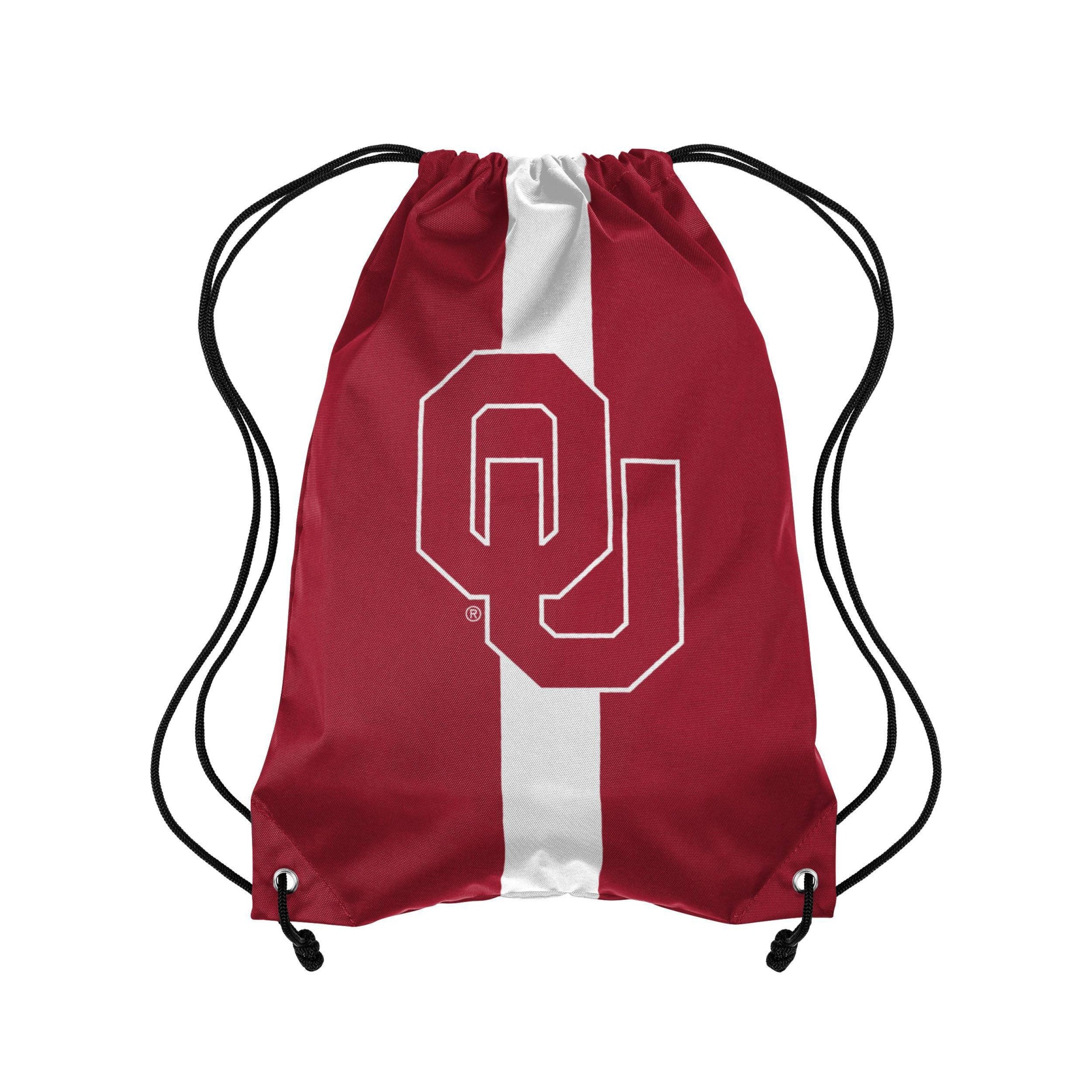 slide 1 of 1, NCAA Oklahoma Sooners Striped Drawstring Bag, 1 ct