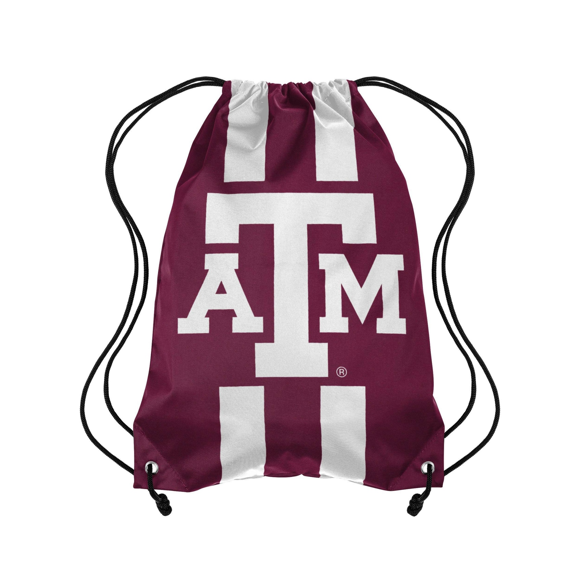slide 1 of 1, NCAA Texas A&M Aggies Striped Drawstring Bag, 1 ct