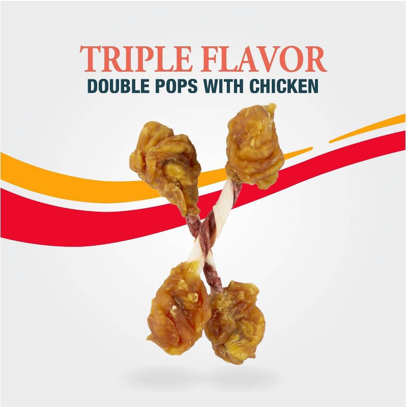 slide 5 of 14, Good 'n' Fun Double Meat Pops Rawhide with Chicken, Beef and Pork Flavor Dog Treats - 5.5oz, 5.5 oz