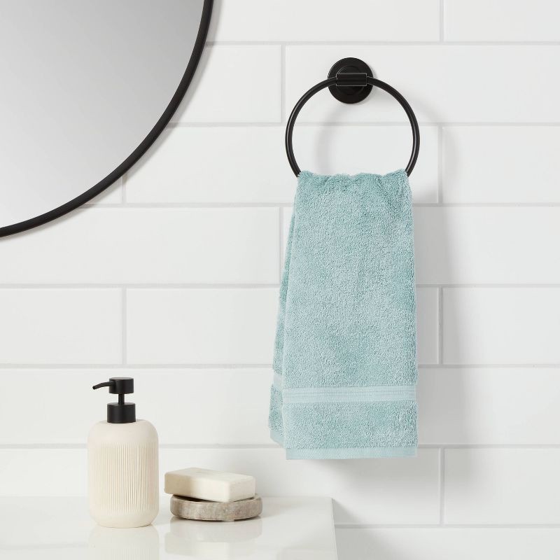 slide 2 of 3, Clean Towel Ring Black - Threshold™: Zinc & Stainless Steel Bathroom Hand Towel Rack, 1 ct